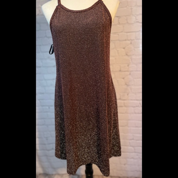 FOREVER ROSE couture WOMEN'S SLEEVELESS midi DRESS WITH burgundy glitter threads - Picture 5 of 16